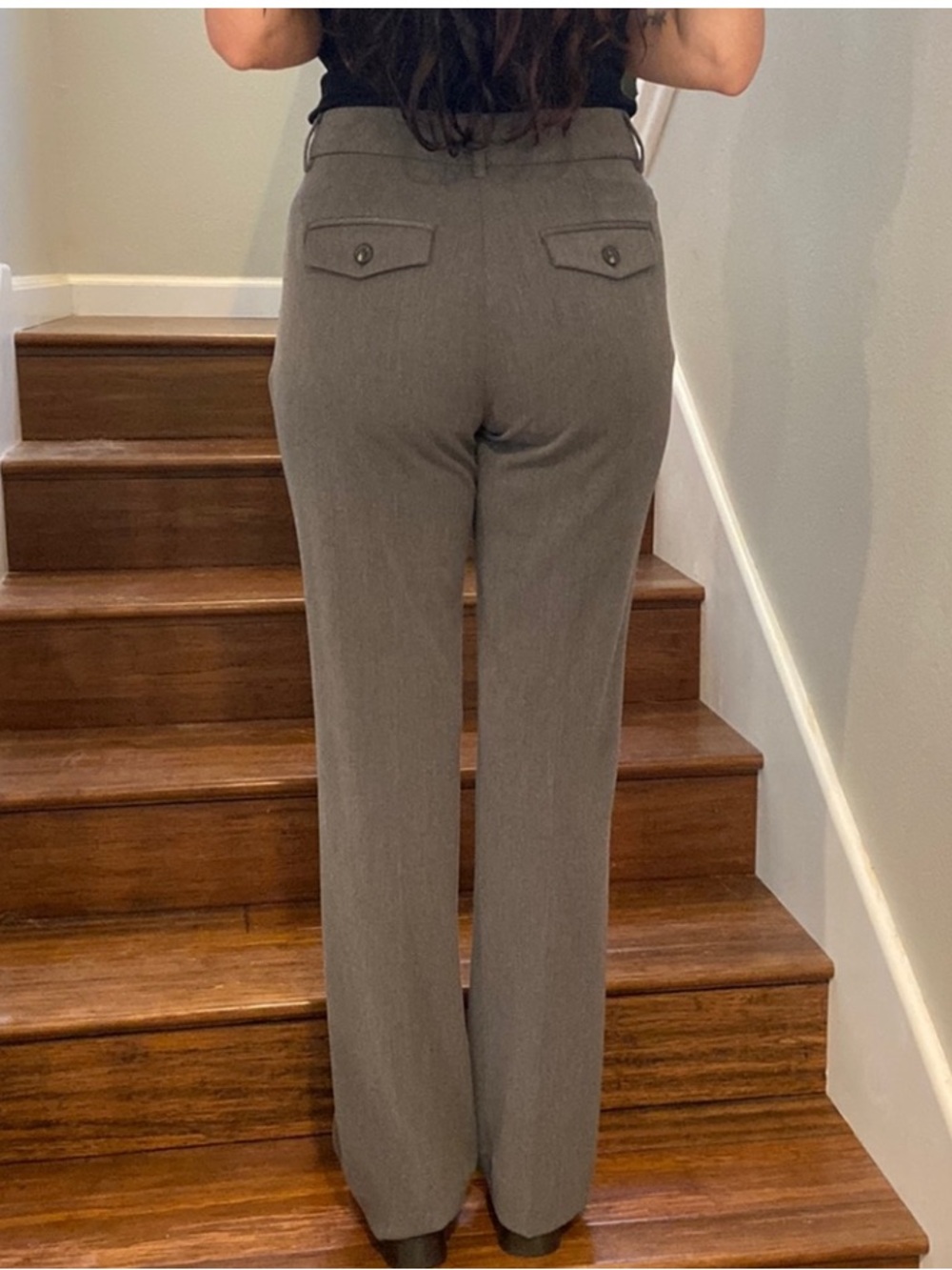 Nine West Women's Gray Straight Leg Trousers